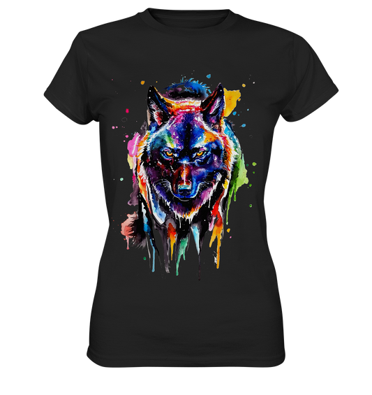 Bunter schwarzer Wolf - Ladies Premium Shirt