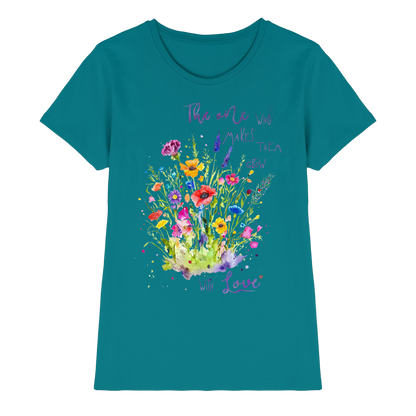 Muttertagsgeschenk - Blumen mit  Spruch - Ladies Premium Shirt