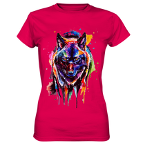 Lade das Bild in den Galerie-Viewer, Bunter schwarzer Wolf - Ladies Premium Shirt
