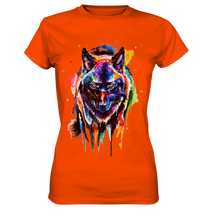 Lade das Bild in den Galerie-Viewer, Bunter schwarzer Wolf - Ladies Premium Shirt

