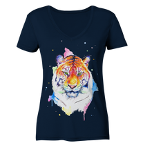Lade das Bild in den Galerie-Viewer, Bunter Tiger - Ladies V-Neck Shirt
