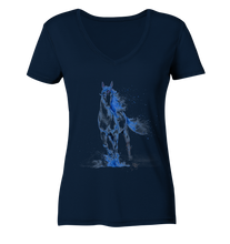Lade das Bild in den Galerie-Viewer, Blaues Einhorn - Ladies V-Neck Shirt
