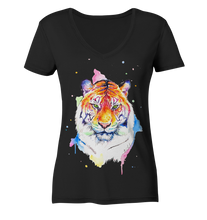 Lade das Bild in den Galerie-Viewer, Bunter Tiger - Ladies V-Neck Shirt
