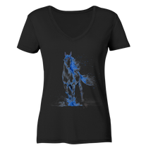 Lade das Bild in den Galerie-Viewer, Blaues Einhorn - Ladies V-Neck Shirt
