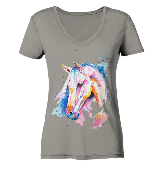 Buntes Pferd - Ladies V-Neck Shirt