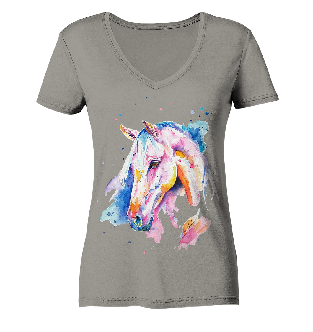Buntes Pferd - Ladies V-Neck Shirt