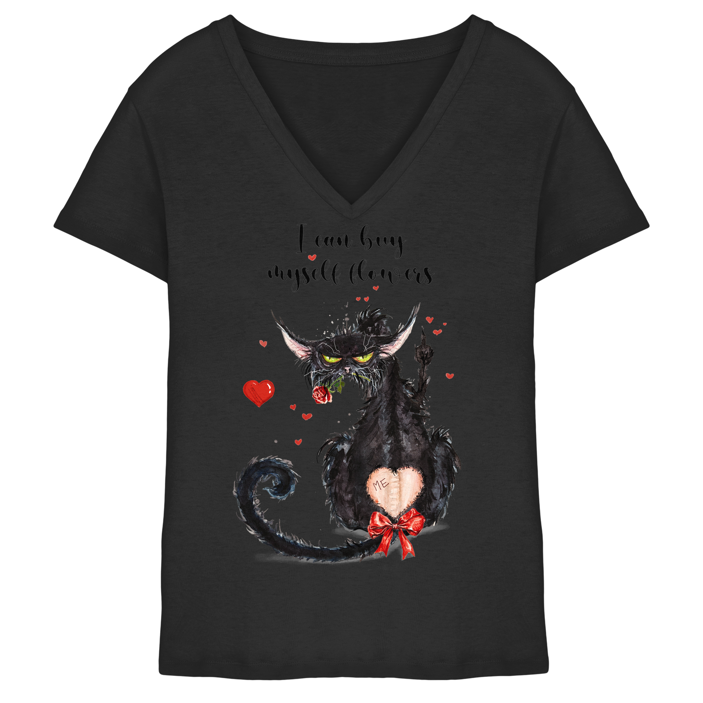 Feministische Valentins - F**U-Cat  - Ladies V-Neck Shirt