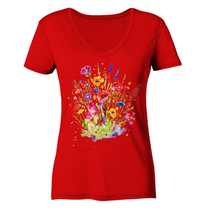 Wildblumen in Aquarell - Ladies V-Neck Shirt