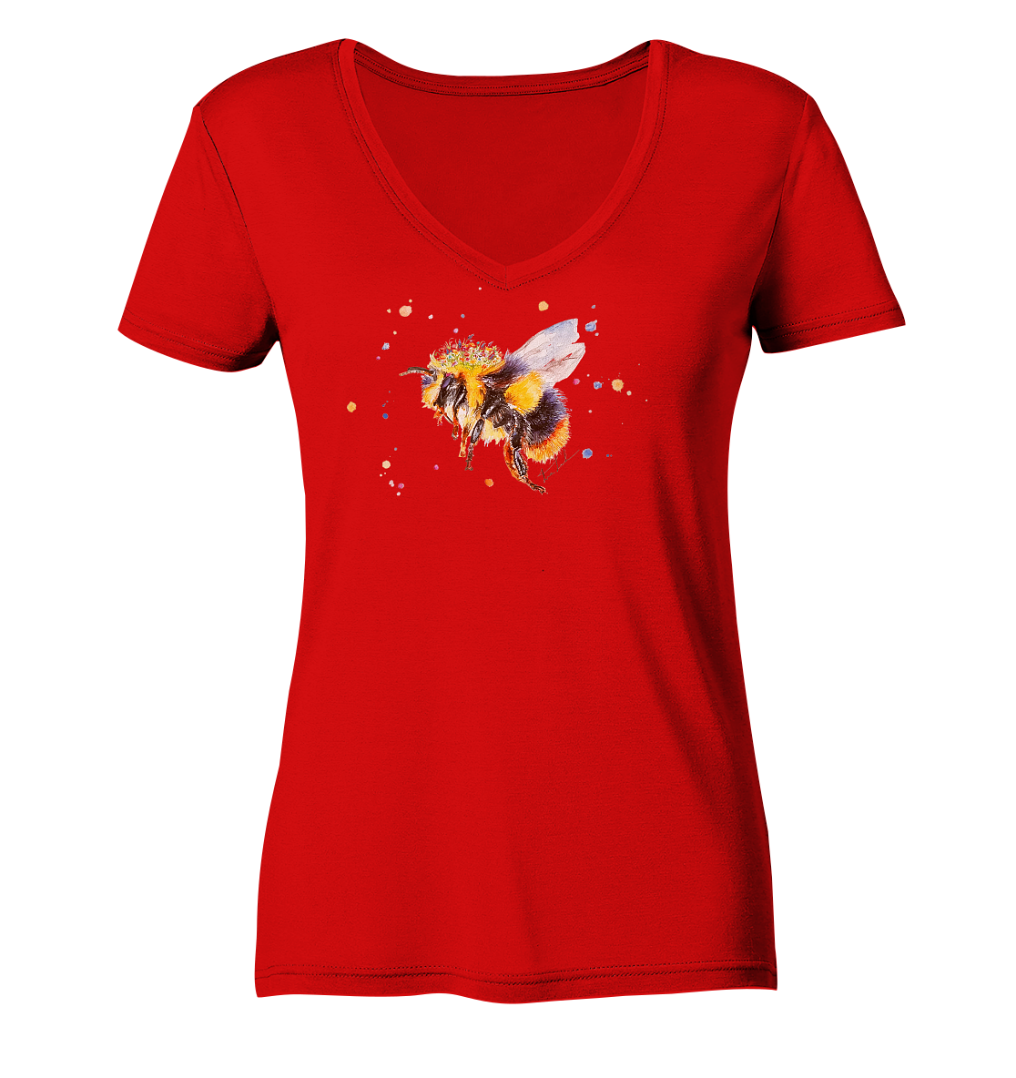 Blumenbiene - Ladies V-Neck Shirt