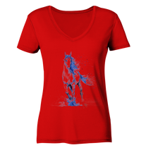 Lade das Bild in den Galerie-Viewer, Blaues Einhorn - Ladies V-Neck Shirt
