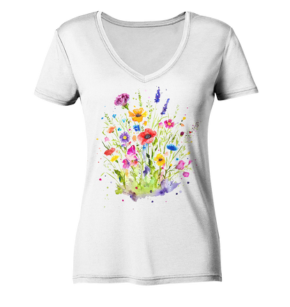 Wildblumen in Aquarell - Ladies V-Neck Shirt