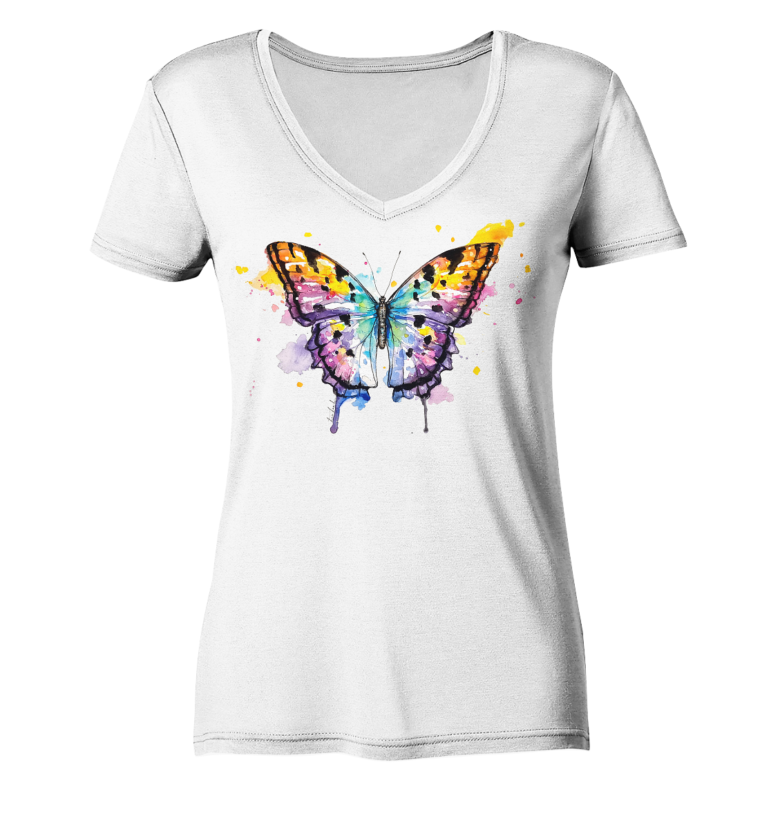 Bunter Schmetterling - Ladies V-Neck Shirt