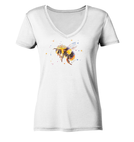 Blumenbiene - Ladies V-Neck Shirt