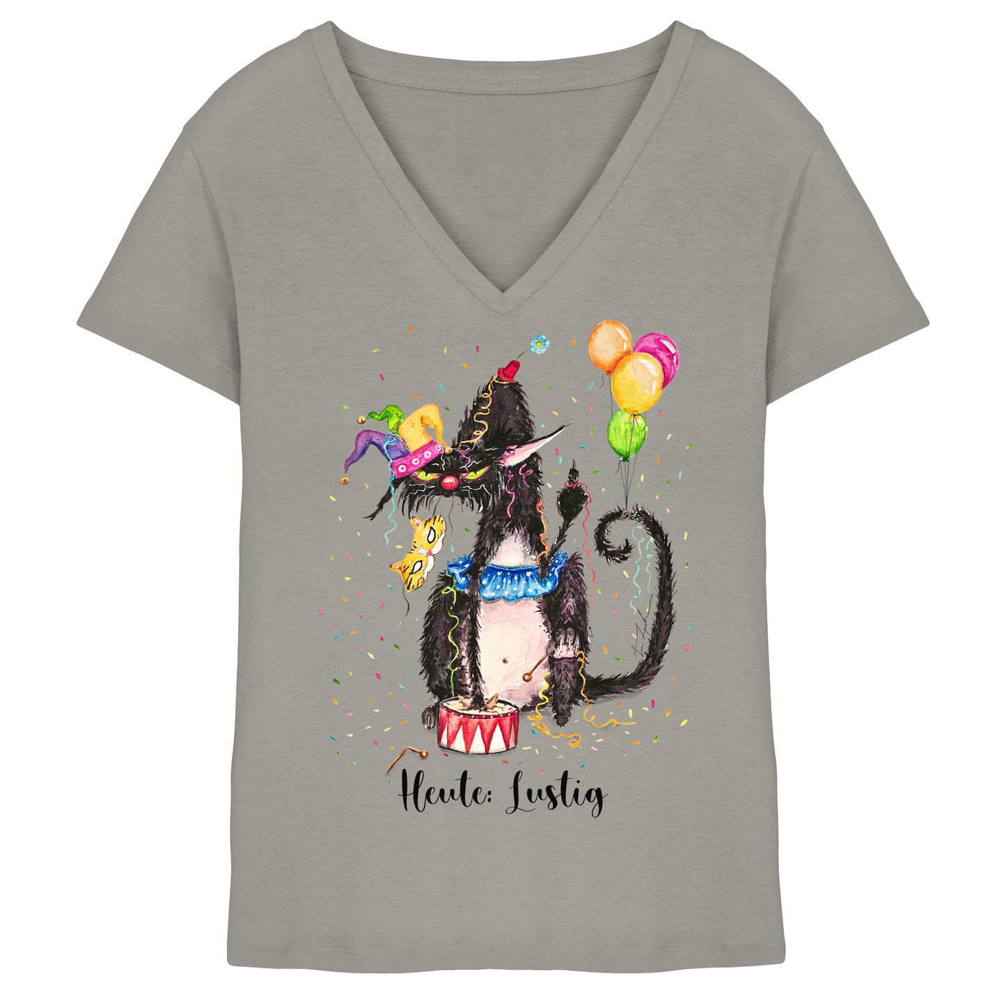 Lustige F*U-Cat  - Ladies V-Neck Shirt