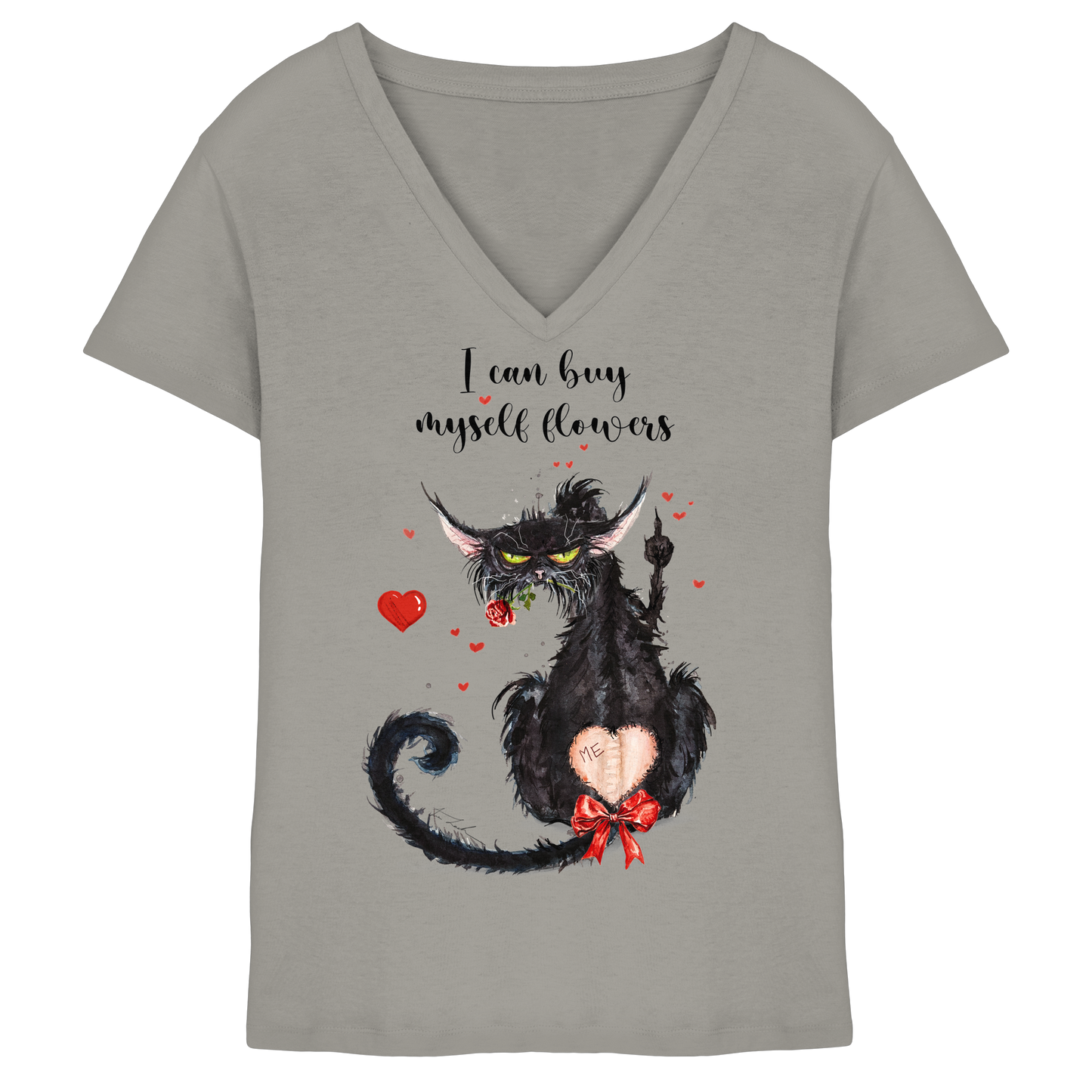 Feministische Valentins - F**U-Cat  - Ladies V-Neck Shirt