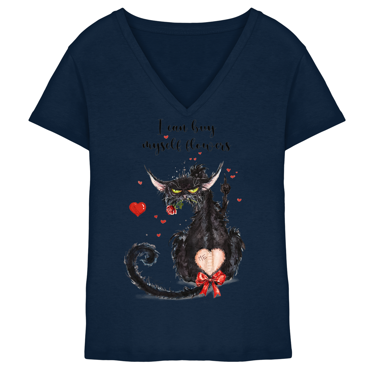 Feministische Valentins - F**U-Cat  - Ladies V-Neck Shirt