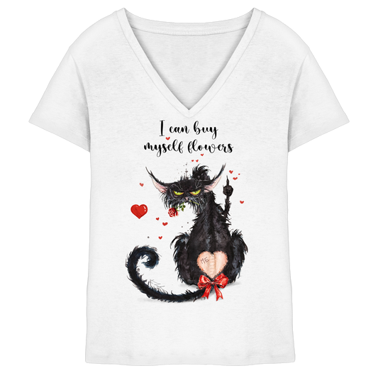 Feministische Valentins - F**U-Cat  - Ladies V-Neck Shirt