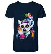 Lade das Bild in den Galerie-Viewer, Bunter Katta - Mens Organic V-Neck Shirt
