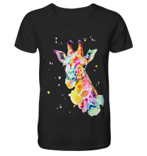 Lade das Bild in den Galerie-Viewer, Bunte Giraffe - Mens Organic V-Neck Shirt
