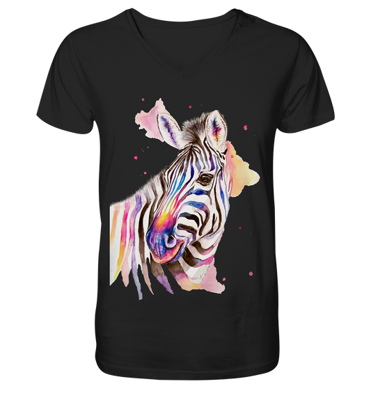 Buntes Zebra - Mens Organic V-Neck Shirt