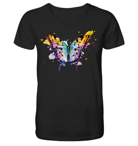 Bunter Schmetterling - Mens Organic V-Neck Shirt