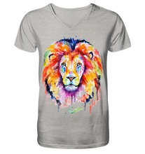 Lade das Bild in den Galerie-Viewer, Bunter Löwe - Mens Organic V-Neck Shirt
