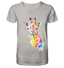 Lade das Bild in den Galerie-Viewer, Bunte Giraffe - Mens Organic V-Neck Shirt
