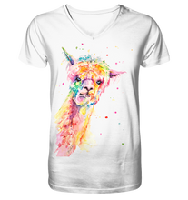 Lade das Bild in den Galerie-Viewer, Lustiges Alpaka - Mens Organic V-Neck Shirt
