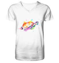 Lade das Bild in den Galerie-Viewer, Bunte Meeresschildkröte - Mens Organic V-Neck Shirt
