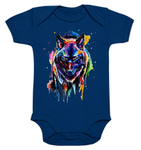 Lade das Bild in den Galerie-Viewer, Bunter schwarzer Wolf - Organic Baby Bodysuite
