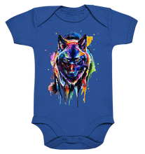 Lade das Bild in den Galerie-Viewer, Bunter schwarzer Wolf - Organic Baby Bodysuite
