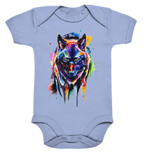 Lade das Bild in den Galerie-Viewer, Bunter schwarzer Wolf - Organic Baby Bodysuite
