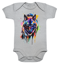 Lade das Bild in den Galerie-Viewer, Bunter schwarzer Wolf - Organic Baby Bodysuite
