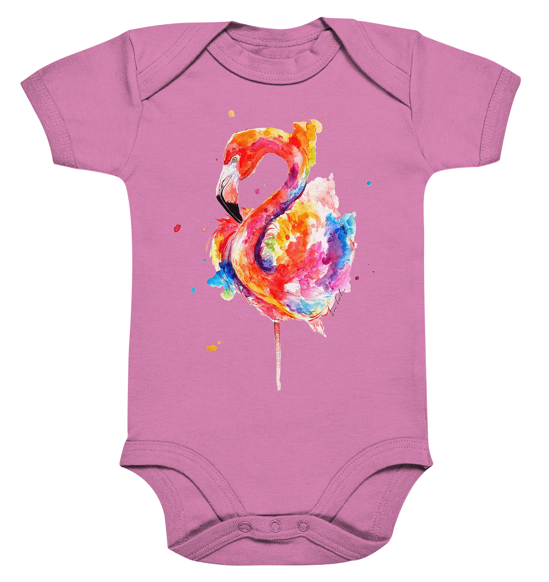Buntes Flamingo - Organic Baby Bodysuite