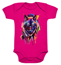 Lade das Bild in den Galerie-Viewer, Bunter schwarzer Wolf - Organic Baby Bodysuite
