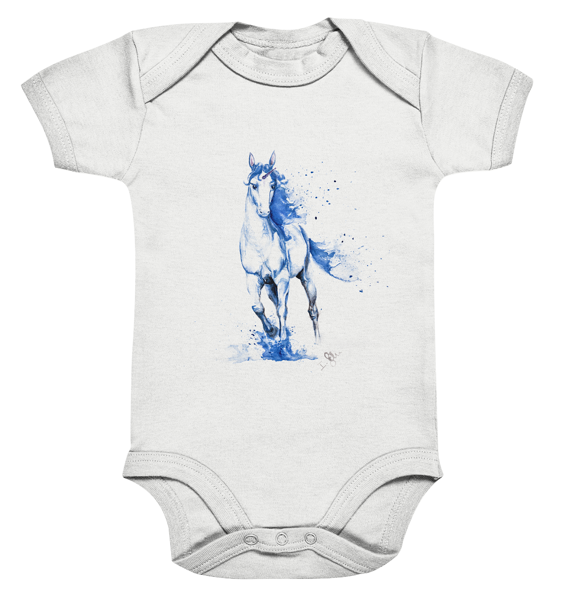 Blaues Einhorn - Organic Baby Bodysuite