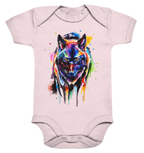 Lade das Bild in den Galerie-Viewer, Bunter schwarzer Wolf - Organic Baby Bodysuite
