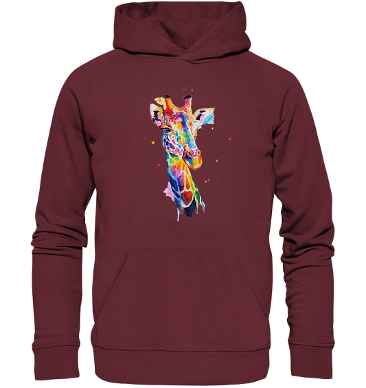 Motiv farbenfrohe Giraffe - Organic Basic Hoodie