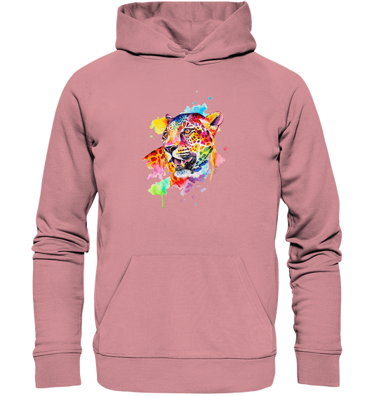 Bunter Leopard  - Organic Basic Hoodie