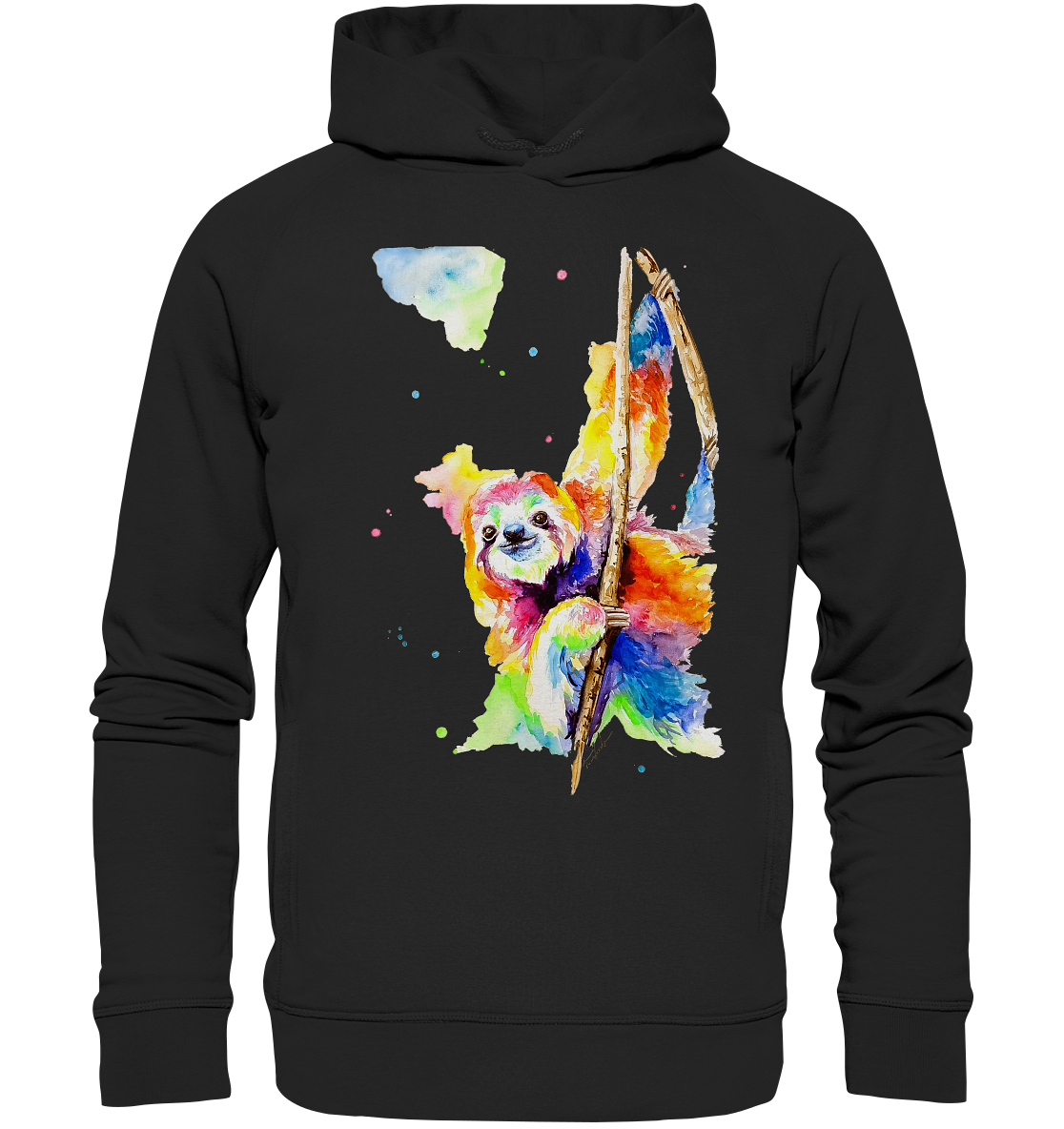 Buntes Faultier - Organic Fashion Hoodie