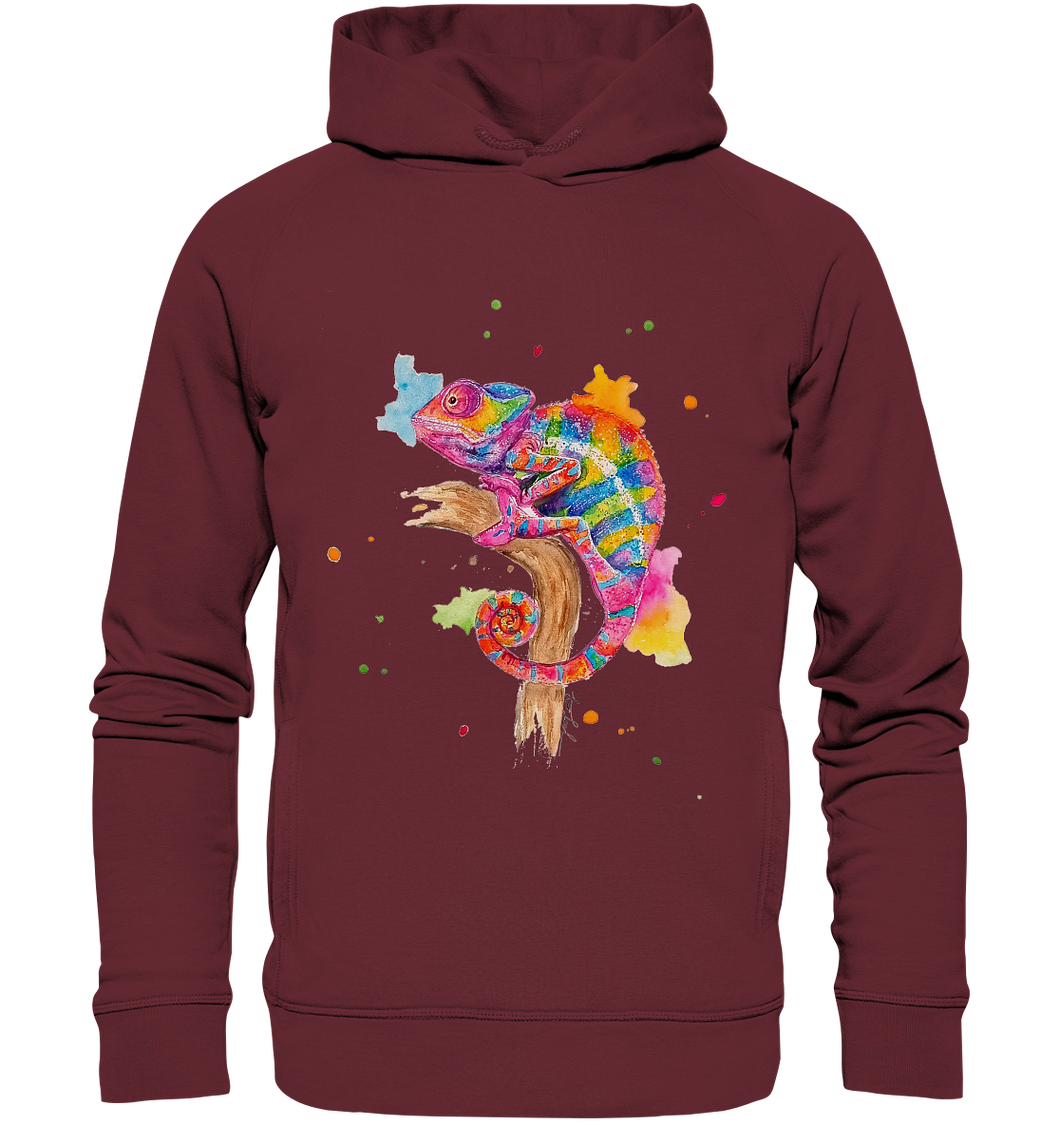 Buntes Chamäleon  - Organic Fashion Hoodie