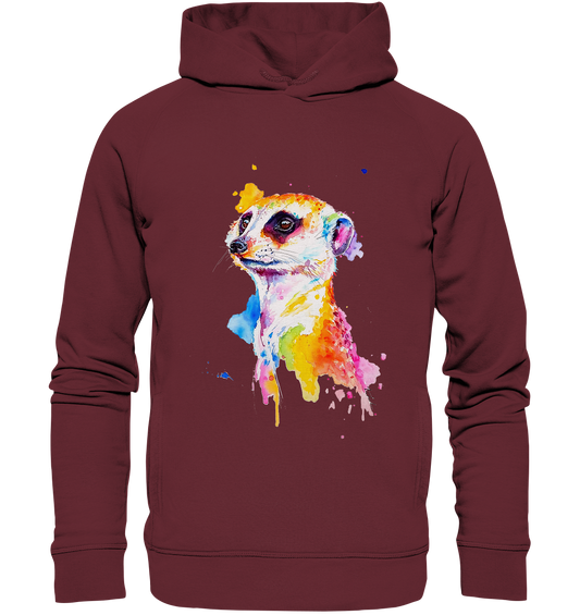 Motiv farbenfrohes Erdmännchen - Organic Fashion Hoodie