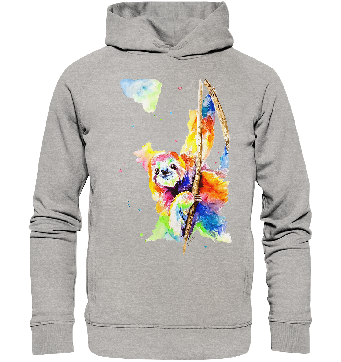 Buntes Faultier - Organic Fashion Hoodie