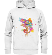 Lade das Bild in den Galerie-Viewer, Buntes Chamäleon  - Organic Fashion Hoodie
