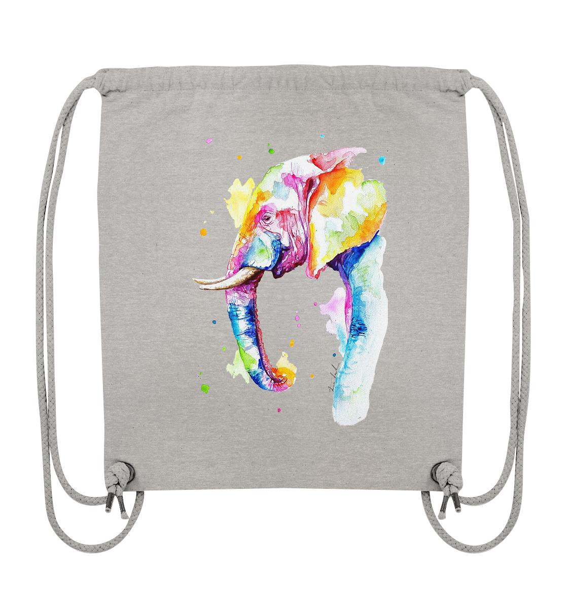 Bunter Elefant - Organic Gym-Bag
