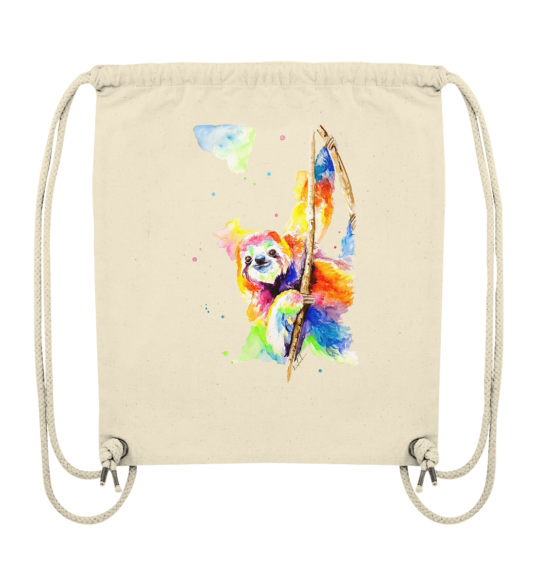 Buntes Faultier - Organic Gym-Bag