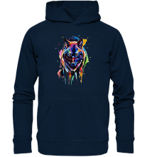 Lade das Bild in den Galerie-Viewer, Bunter schwarzer Wolf - Organic Hoodie
