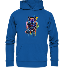 Lade das Bild in den Galerie-Viewer, Bunter schwarzer Wolf - Organic Hoodie
