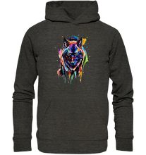 Lade das Bild in den Galerie-Viewer, Bunter schwarzer Wolf - Organic Hoodie
