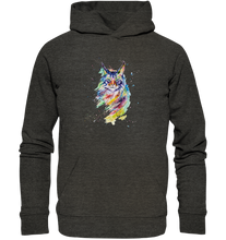Lade das Bild in den Galerie-Viewer, Bunte Katze - Organic Hoodie
